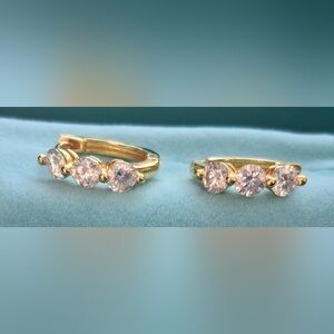 Sparkling Moissanite Hoop Earrings – 1.2ct, Solid 925 Silver, Gold Finish